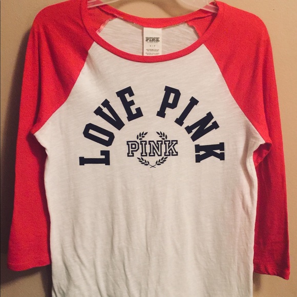 “Pink” red white and blue baseball tee. - Picture 1 of 2
